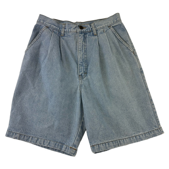 Vintage Pants - Vintage 90s denim shorts Small mom pleat front 8in inseam Northern Reflections